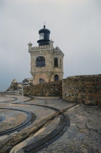 View of battlements and lighthouse by Unbekannt Unbekannt